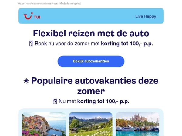 Flexibel reizen met de auto | Nu met zomerkorting