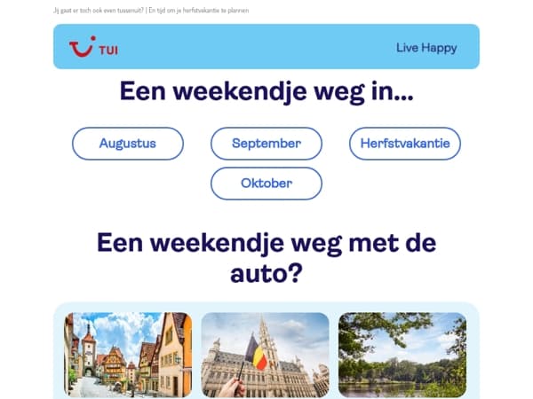 Vanaf 79,- p.p. een weekendje weg