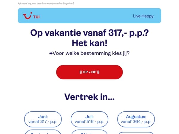  ⚪ 1 week weg vanaf 317,- p.p.  