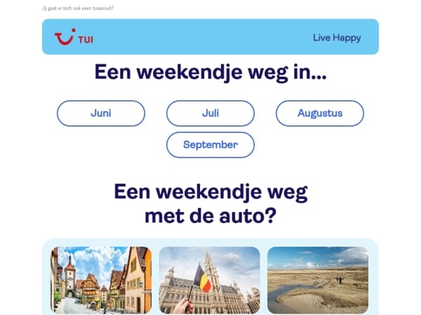    Er even tussenuit vanaf 83,- p.p. 