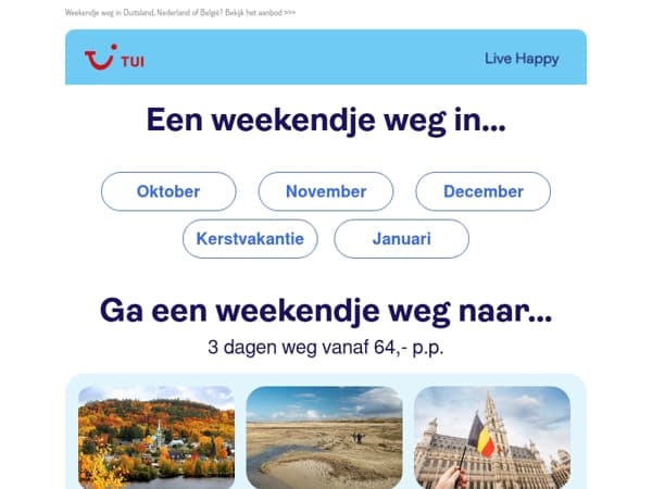 Er even tussenuit vanaf 64,- p.p. 