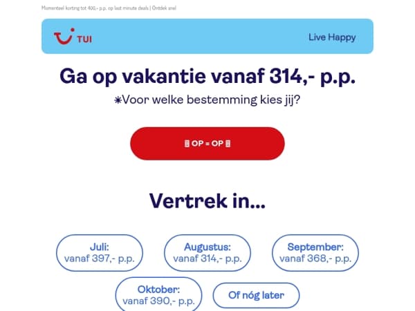    ⚪ 1 week weg vanaf 314,- p.p. 