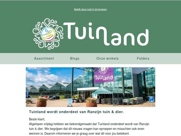 Belangrijke update over Tuinland