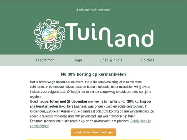 30% kerstvoordeel en nieuwe folders bij Tuinland! ✨