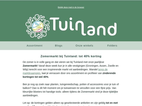 Zomermarkt bij Tuinland: flinke kortingen ☀️