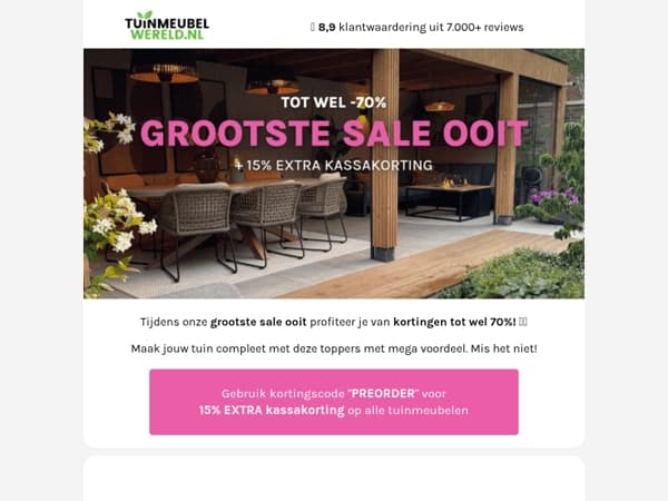 Mis je onze grootste sale ooit niet?!