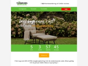 20% extra vroegkoopkorting 😍