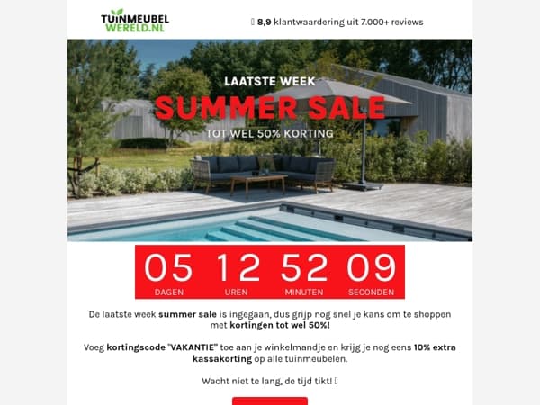 Summer sale eindigt bijna!