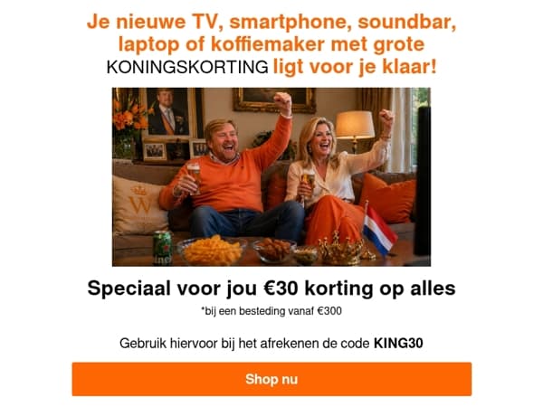 Beste Mailaanbiedingen, claim nu uw €30 KONINGSKORTING