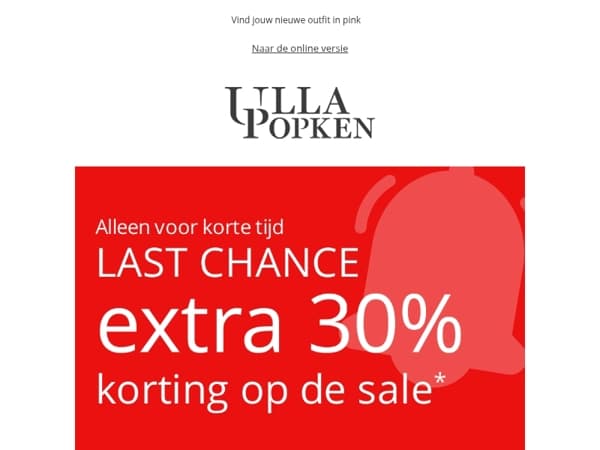 Verlengd! Extra -30% korting op de sale - Shop nu & bespaar🔥