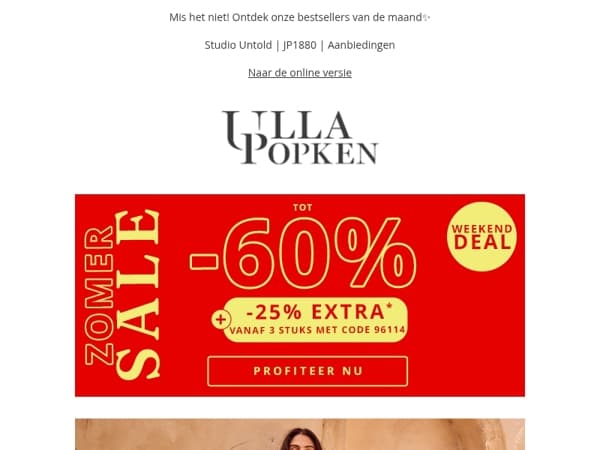 Tot -60 % & -25 % vanaf 3 artikelen 👀 Wacht niet te lang – bespaar dubbel