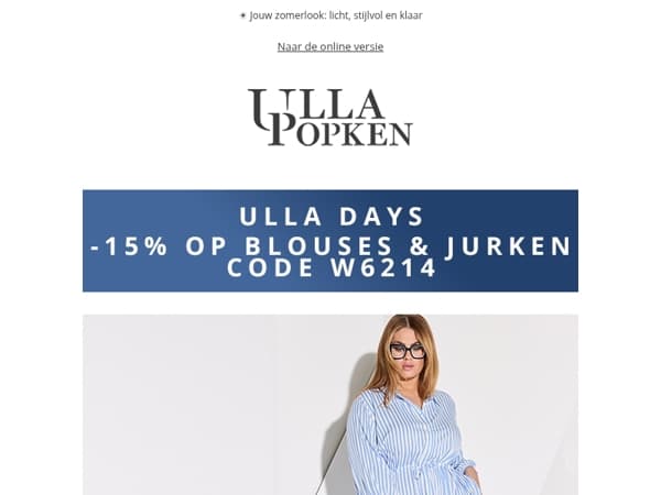 💥 Bespaar 15% op blouses en jurken!
