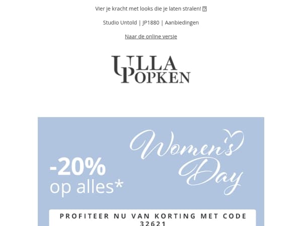 💜 -20% op ALLES voor International Women’s Day