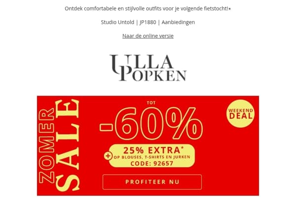 Aanbieding! 🚨Tot wel 60% korting + EXTRA 25% korting op shirts, jurken en meer ontvangen