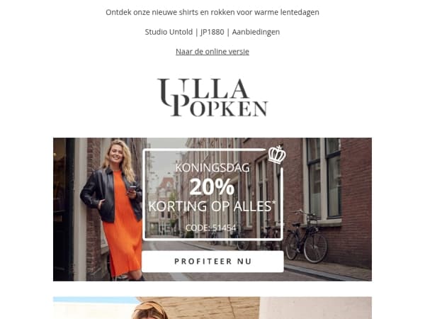 Vier Koningsdag met 20% korting op ALLES 🧡