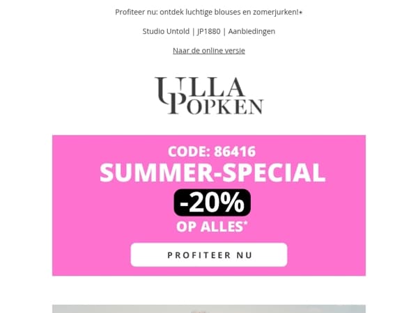 Wees er snel bij: profiteer van 20% op alles⏳