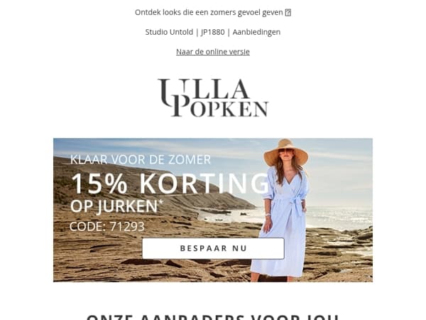 Alleen vandaag: 15% korting op geselecteerde jurken 💛