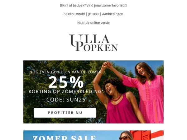 🌞 Vandaag: 25% korting op zomerse outfits