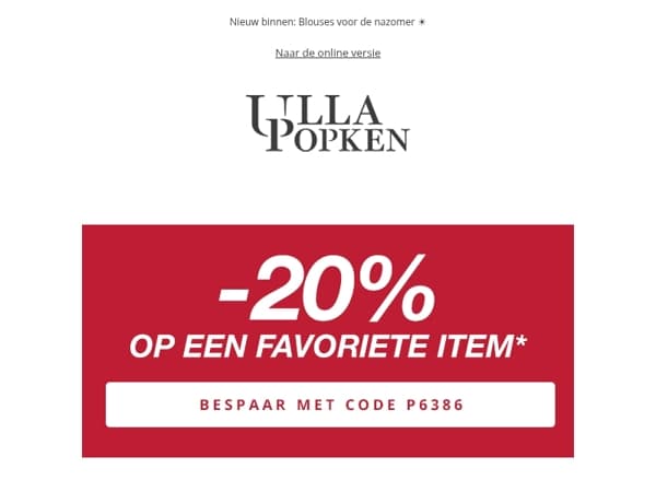 💥 -20% op een favoriet artikel