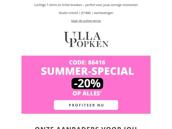 Eindigt vandaag ⏳ -20% korting op alles