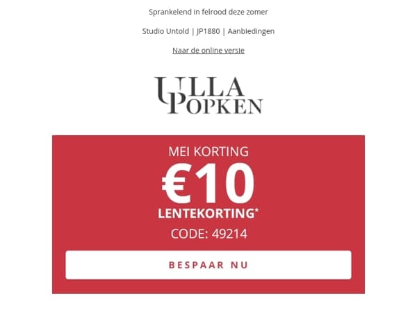 Rood staat je goed! Shop nu en bespaar €10 🎁