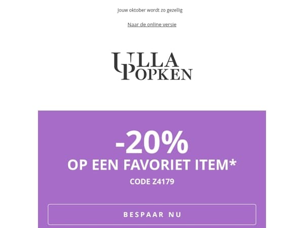 Warme oktober-looks & 20% op één artikel