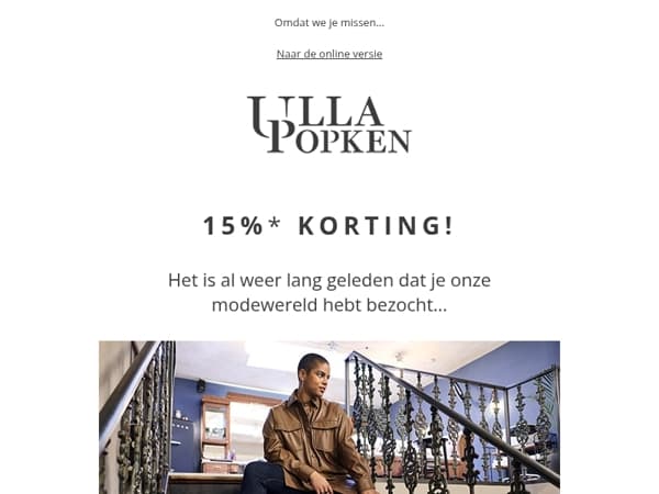 15% voor een weerzien met jou...
