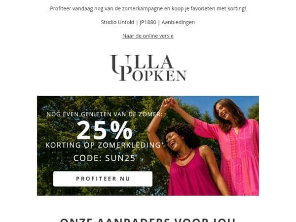 🚨 Vandaag is de laatste dag: profiteer van 25 % korting op zomerkleding
