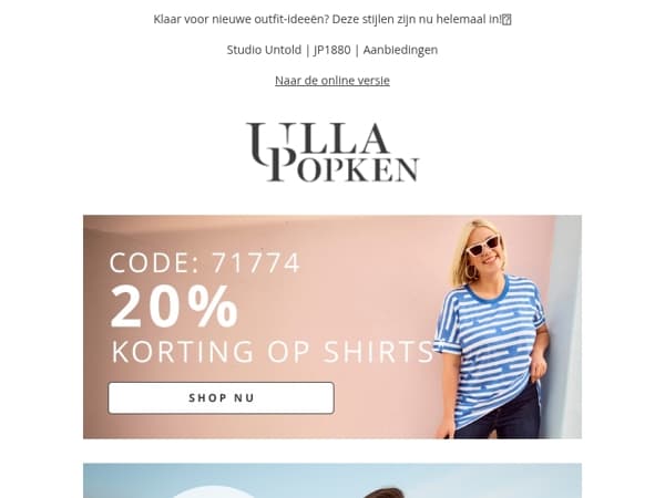 Nu of nooit: 20% korting op Shirts 🕒