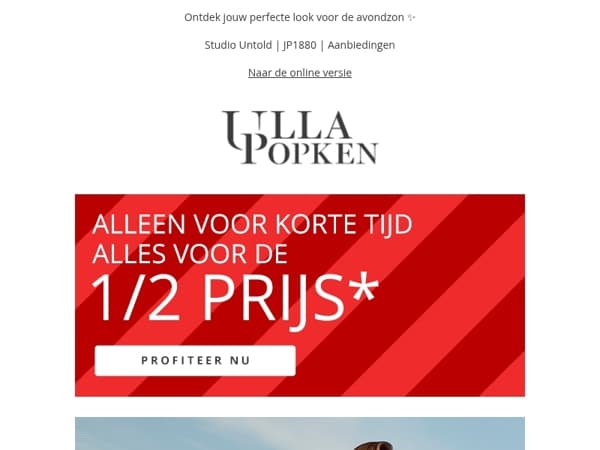 Snel: Alles voor de 1/2 prijs!⏳