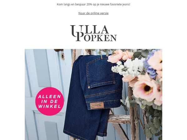 👖 Alleen in de winkel: 20% korting op alle jeans!