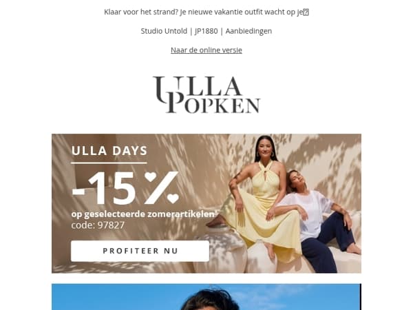 De Ulla-dagen zijn aangebroken! 15 % korting op geselecteerde zomerkleding