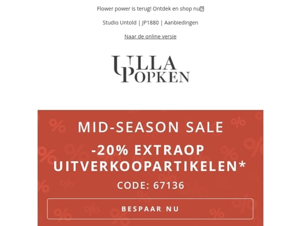 -20% extra 🎁 Je extra korting in de SALE