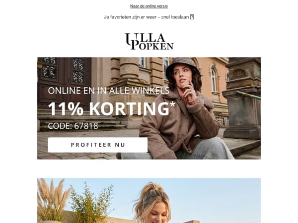 Winkelen & besparen: profiteer van 11% korting op ALLES 💌