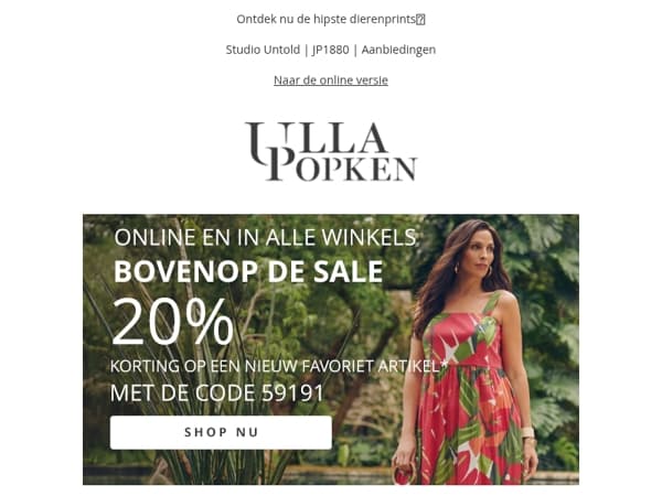 Alleen vandaag nog -20% op een favoriet artikel💙