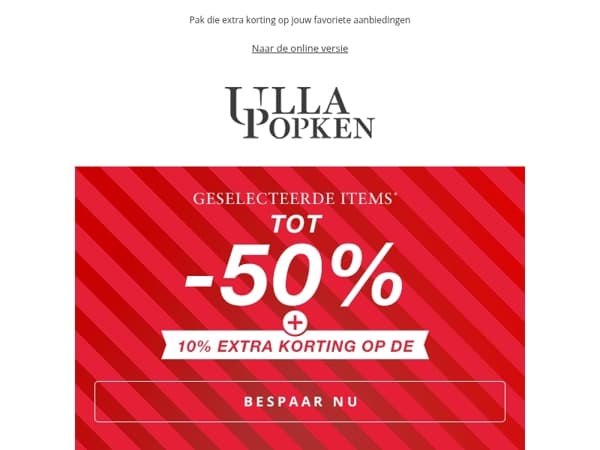 SALE extra afgeprijsd: -10% korting bovenop
