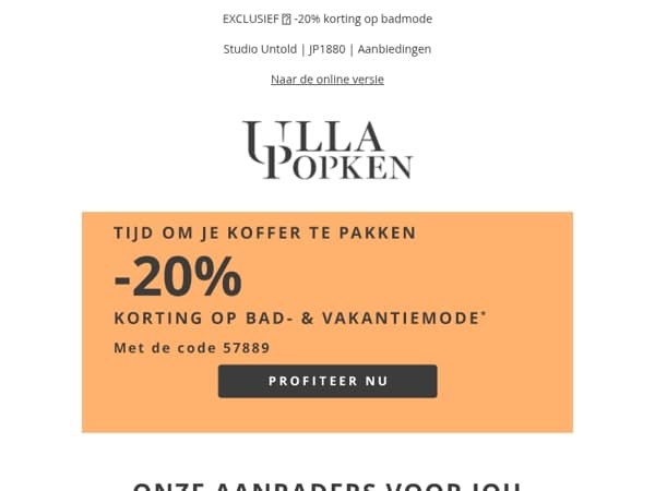 Laatste kans: -20% korting op zwem- en vakantiekleding 🏖️