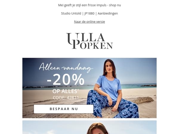Begin mei goed met 20% korting op ALLES 💐