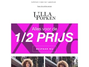 De grootste verkoop aller tijden 💥 Alles voor de 1/2 prijs