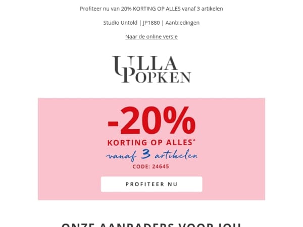📢 Alleen vandaag nog: koop 3 artikelen en bespaar 20%