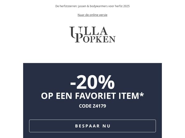 De klok tikt ⏰ Krijg 20% korting op één artikel