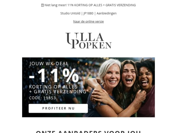Jouw WK-aanbieding: 11% KORTING OP ALLES + GRATIS VERZENDING