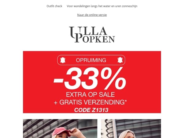 📢 Nu of nooit: -33% EXTRA op de SALE & gratis verzending