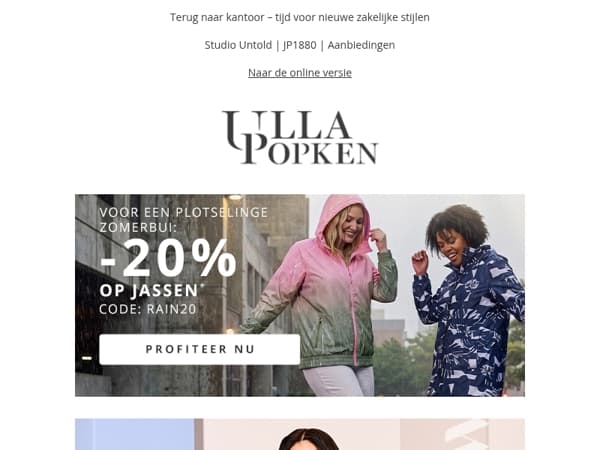 ☔️20% korting op jassen - Voor een plotselinge zomerbui