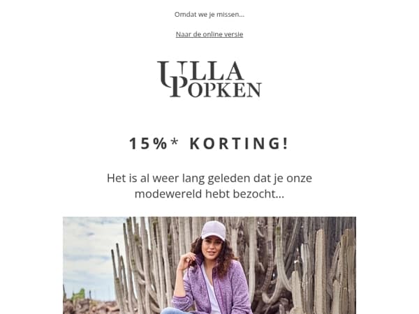 15% voor een weerzien met jou...