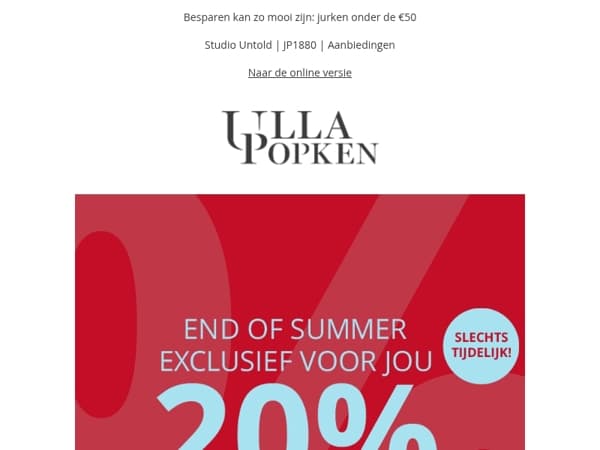Exclusief voor jou: 20% korting 💝