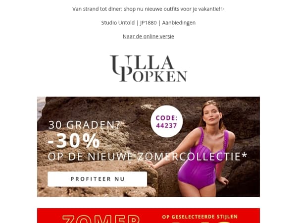 🥳 Ontdek op geselecteerde stijlen 1/2 prijs & 30% korting op de nieuwe zomercollectie!