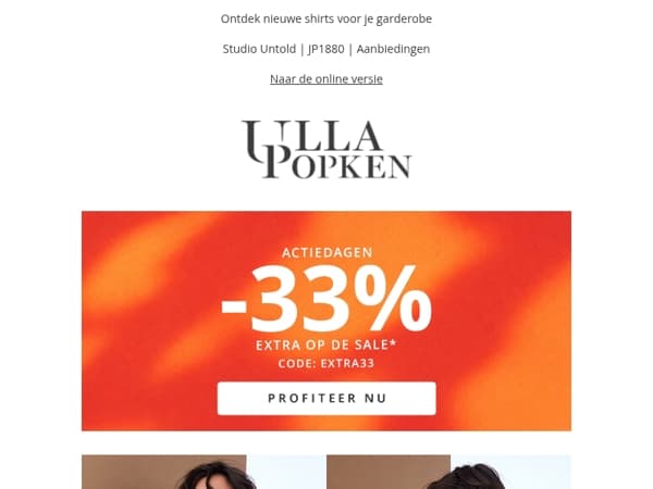 De sale gaat door: bespaar een EXTRA 33%