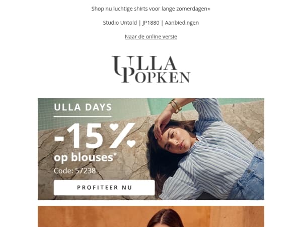 Ulla Days: profiteer van 15% korting op blouses💥