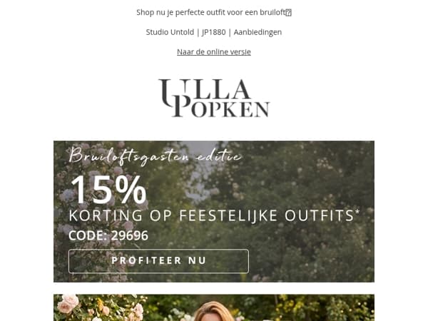 Je bent uitgenodigd: 15% korting op feestoutfits!💌